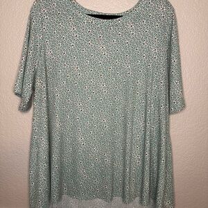 Kim & Cami Mint Green Floral Short Sleeve Tee